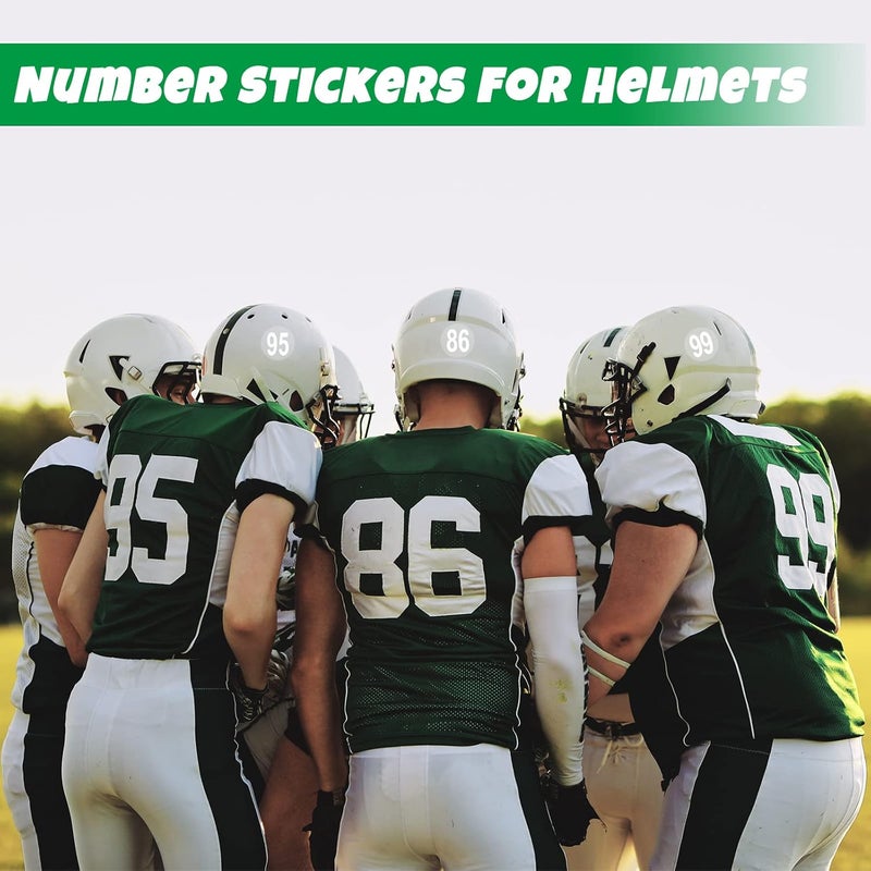 Teling White 400 Pcs Sports Helmet Numbers Sticker 1.5 Inches Football Helmet Decals Vinyl Hockey Numbers Decals Self Adhesive Softball Number Stickers for Hockey Baseball Batting Lacrosse - Image 2